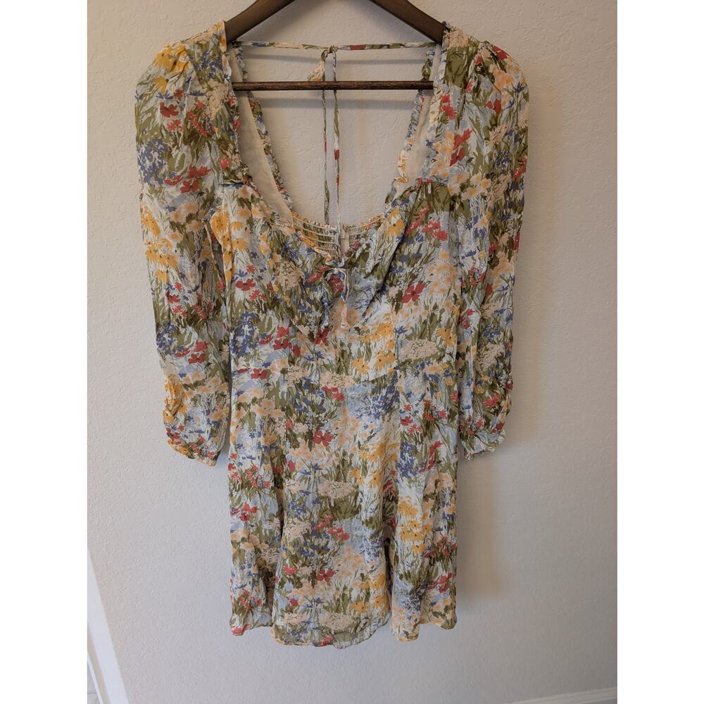 Reformation Floral A Line Feminine Chiffon dress Countryside Cottagecore Sz 6 - Picture 2 of 9